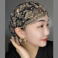 summer embroidery womens turban cap diamonds hijab bonnet muslim headscarf turbans female head wraps cancer headwear chemo hat