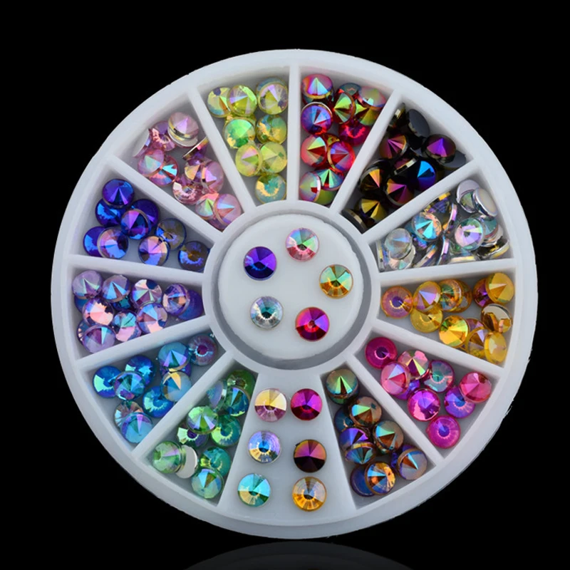 

AB Rhinestone Nail Art Decoration 3D DIY 16 Kinds Colorful Diamond Gemstone Charm Glittering Crystal Nail Decoration Accessory