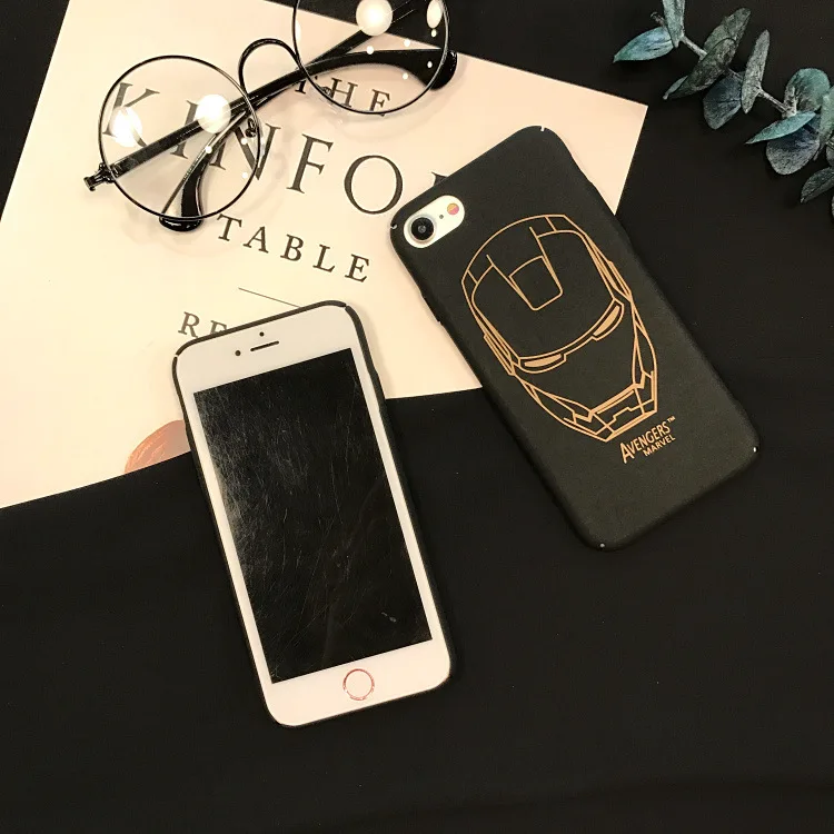 Чехол для iphone 6 7 8 s plus чехол XS Max XR X 7plus черный Жесткий с Бэтменом Железным