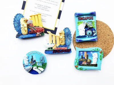 Сувенир туристический стерео-магнитный синий resion для холодильника фотонаклейка