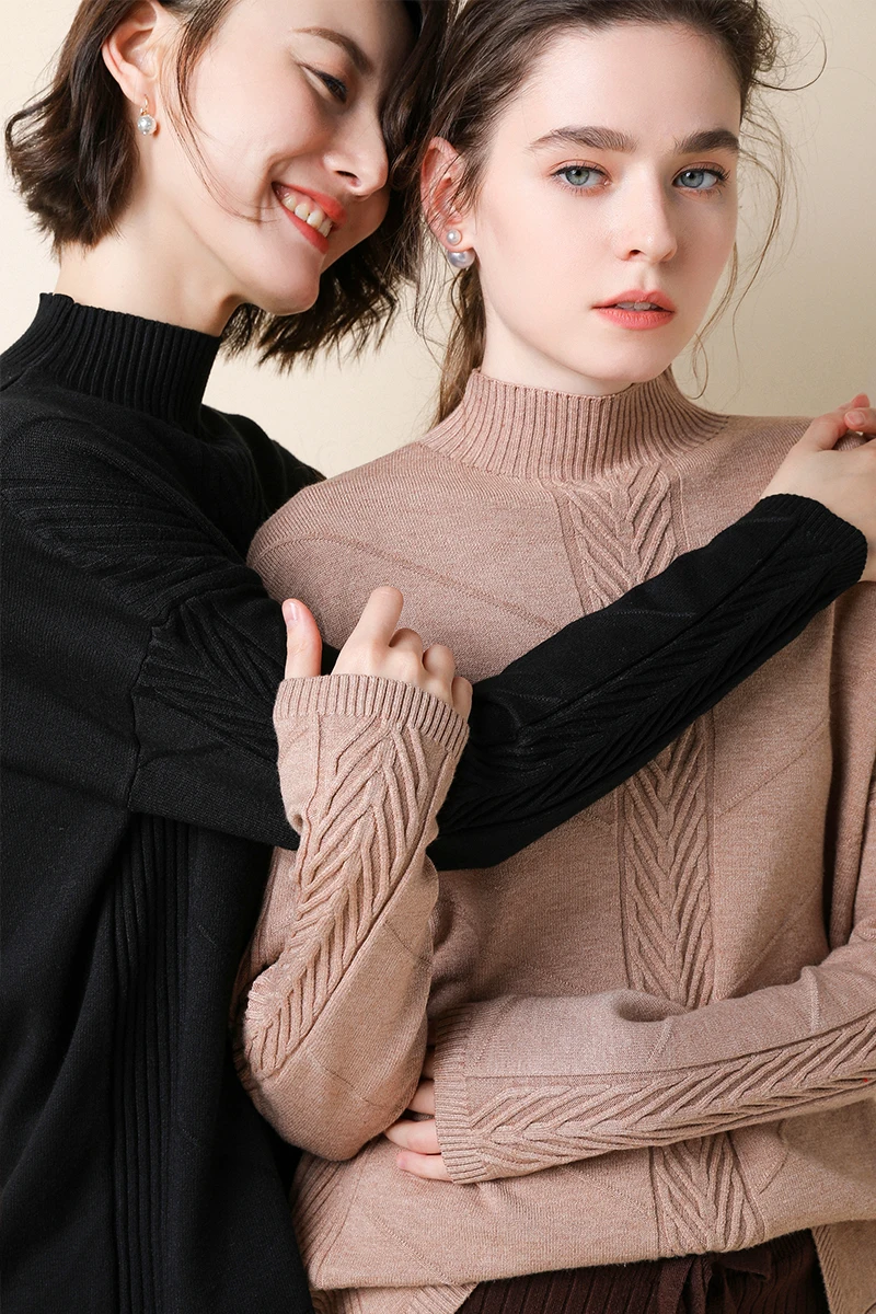 Новый женский кашемировый шерстяной свитер Пуловеры Весна Осень Зима однотонный