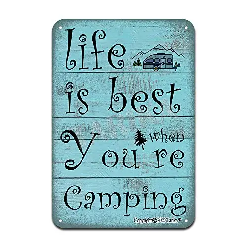 Жизнь лучшая когда вы кемпинг железный постер картина жестяной знак винтажный
