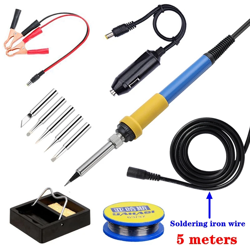 

DC 12V portable low voltage outdoor portable soldering iron car battery soldering iron 60W welding repair tool