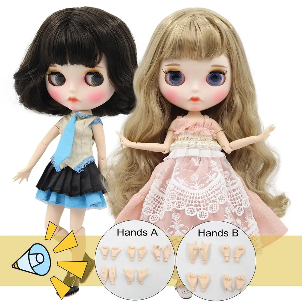 Ледяной DBS Blyth кукольные 1/6 bjd шарнирное тело белая кожа матовая лицевая сторона с