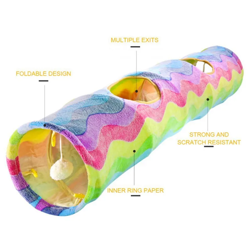 

Cat Tunnel Pet Play Tube Collapsible Play Toy Indoor Outdoor Kitty Puppy Puzzle Toys For Exercising Hiding Training Kitten Toy