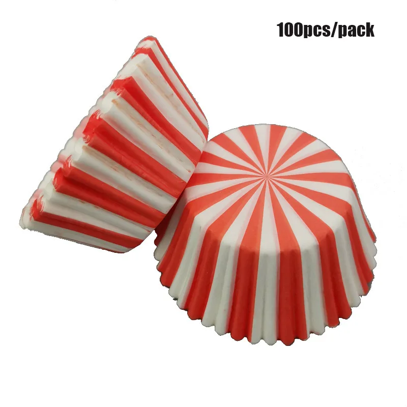 LINVIERLOVE 100 шт оранжевые полосы бумажные обертки для кексов формы выпечки ящики