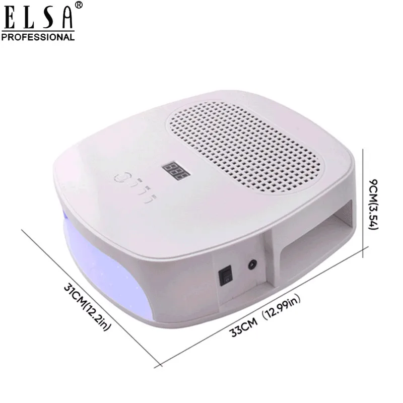 Маникюрный пылесос 2-в-1 с лампой для ногтей и пылесборником двумя мощными