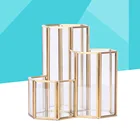 Настольный держатель для ручек в скандинавском стиле Ins, шестигранный золотистый Настольный держатель для ручек, аксессуары, канцелярский Органайзер