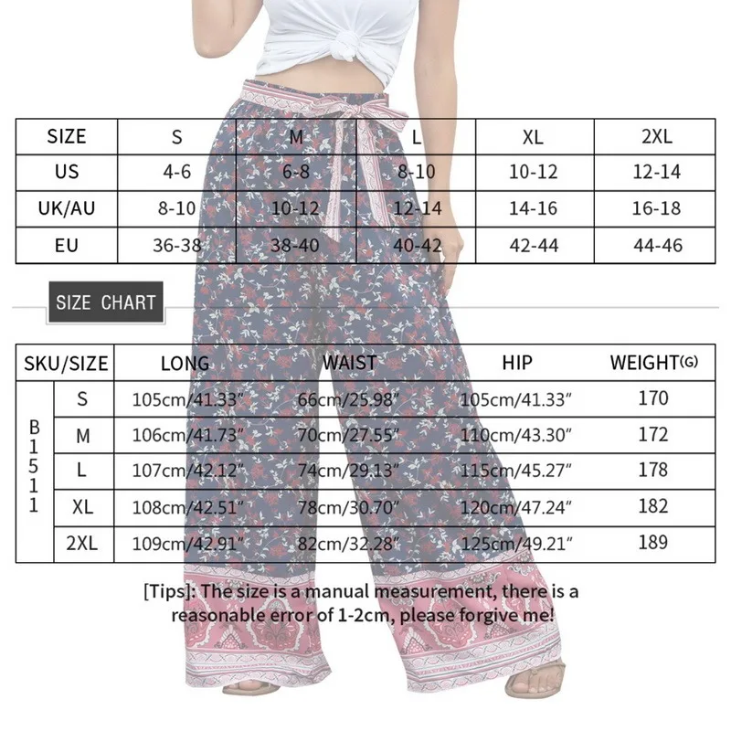 

Boho Floral Women Baggy Loose Pants Hippie Wide Leg Gypsy Palazzo Pants Hot Fashion Beach Casual Style Bottoms Trousers Clothing