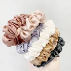 6 шт.компл. сатин шелк с V образным вырезом Однотонная рубашка Цвет резинки для волос для женщин 2020 Новая мода Женские аксессуары для волос хвостик держатель веревки