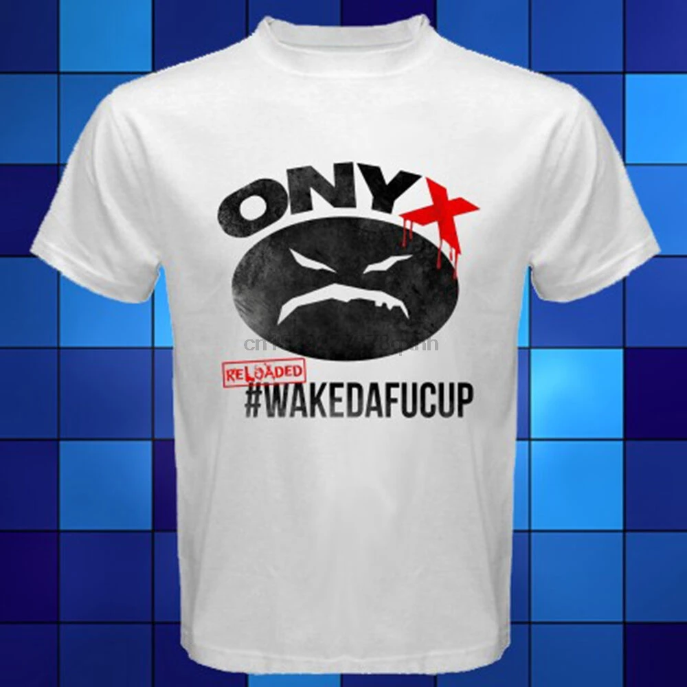 Белая футболка ONYX WAKEDAFUCUP Rap в стиле хип-хоп размер S M L XL 2XL 3XL |