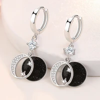 new fashion starry sky drop earrings for women cute star moon elegant dangle earring huggies charming ear jewelry accessories