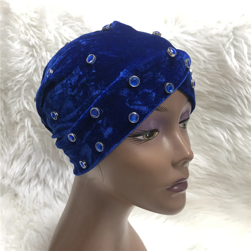 Африканский головной убор модный хиджаб Кепка с бусинами вечерние мусульманский