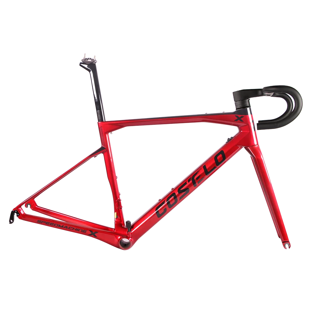 

2020 T1000 Carbon Road bicycle Frameset SPEEDMACHINE X bike frame fork seatpost with carbon road bike frame disc brake