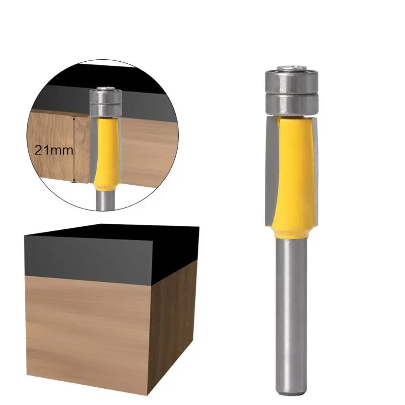 

6mm Shank Flush Trim Router Bits for Wood Cutting Cutters with Rolling Endmill Woodworking Tool