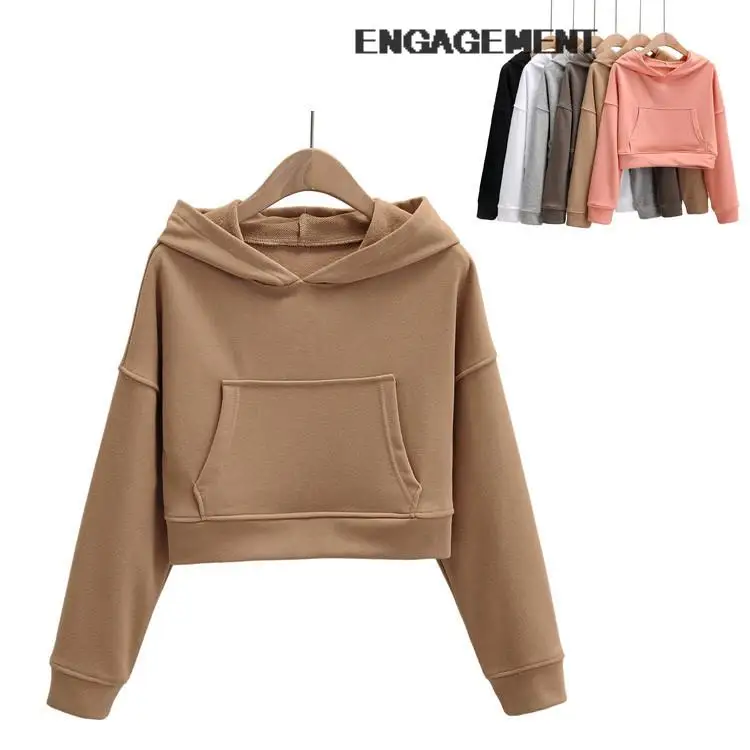 

ENGAGEMENT autumn all-match hoodies sweater loose kangaroo pocket Women winter tops teens plus size Za 2021 Trafaluc