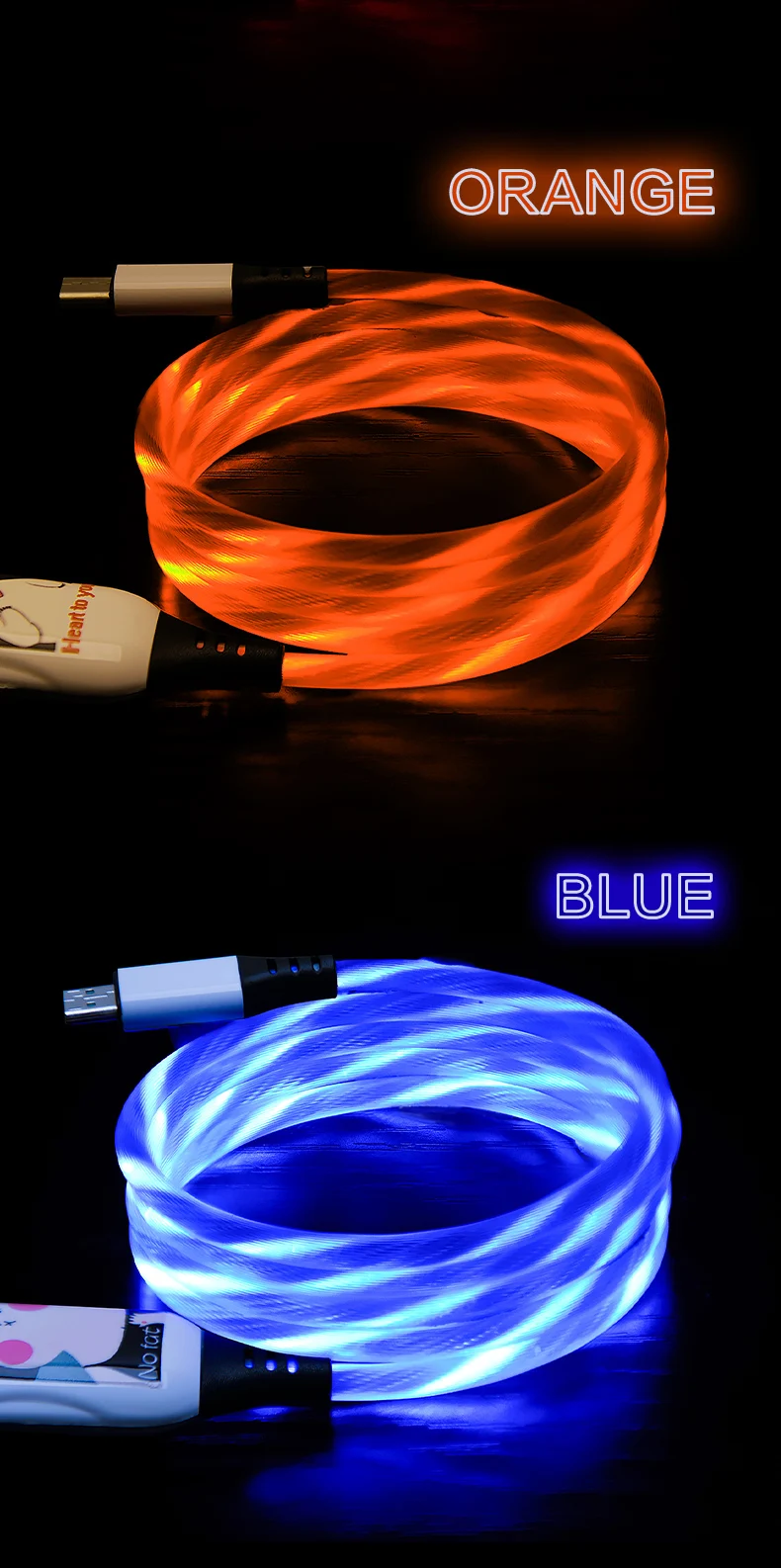 Power4 светильник Micro USB кабель для huawei Xiaomi Nokia samsung 4A 1 м Быстрый usb кабель для зарядки OPPO VIVO светящийся USB кабель