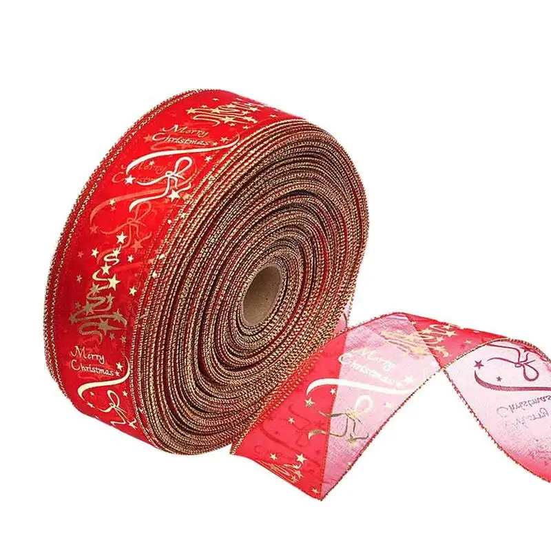 400x6,3 см Красная рождественская атласная лента, Рождественская шелковая лента, украшение, ленты для упаковки подарков