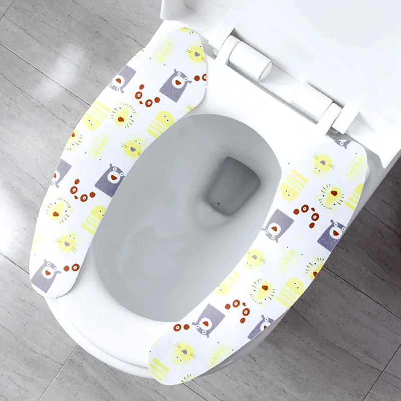 

Reuseable Soft Self-Adhesive Toilet Seat Cover Bathroom Warmer Seat Cushion Toilet Mat Washroom Supplies Home Decoration