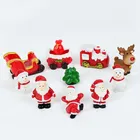Рождественский миниатюрный пейзаж DIY ремесла Смола Мини Санта Клаус Снеговик Лось куклы Санки поезд фигурки для домашнего декора детские игрушки