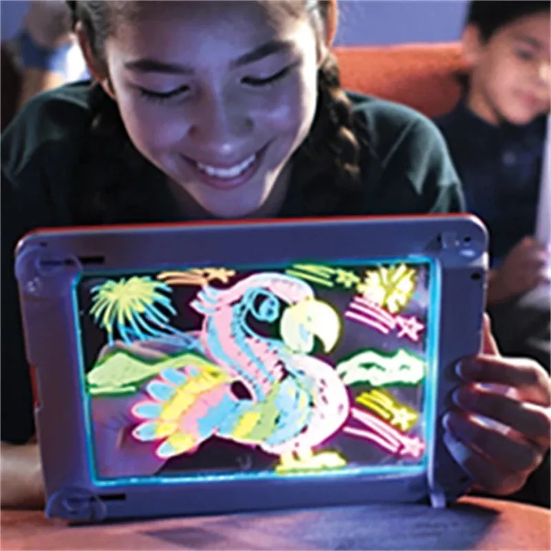 3D волшебный коврик для рисования со светодиодной подсветкой светящаяся доска