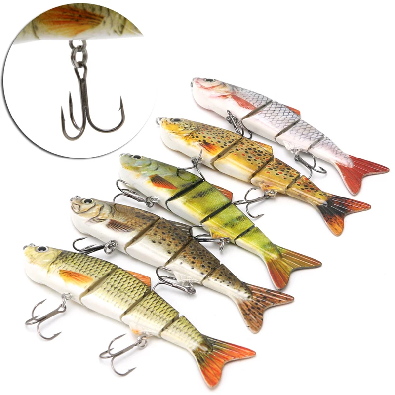 

4-Segement Pike Lure With Mouth Swimbait Fishing Lure Bait Tackle 12cm 17g W91C