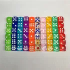10 шт.лот высококачественные прозрачные акриловые 6-сторонние 14-миллиметровые D6 точечные кубики для клуба Вечерниесемейных настольных игр 10 цветов