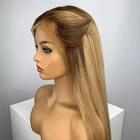 Омбре, медовый блонд, шелковая основа, полностью кружевные человеческие волосы 13x6, Прозрачная Кружевная Передняя парики с детскими волосами, Remy 360, кружевная передняя часть, al, повязка на голову