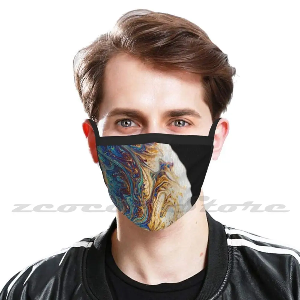 Тканевая многоразовая маска Tie And Dye с фильтром для принта планеты космоса звезд