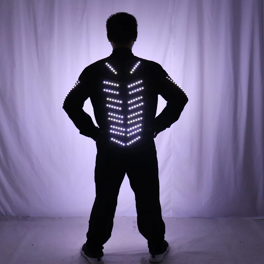 Tron LED костюм Traje робота из светодиодов одежда светящийся танцевальный один Цвет