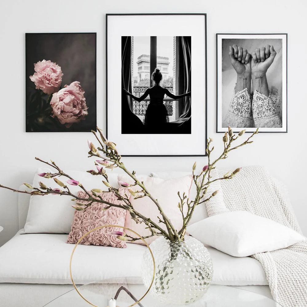 Постер в скандинавском стиле Картина на холсте с цветами модные настенные