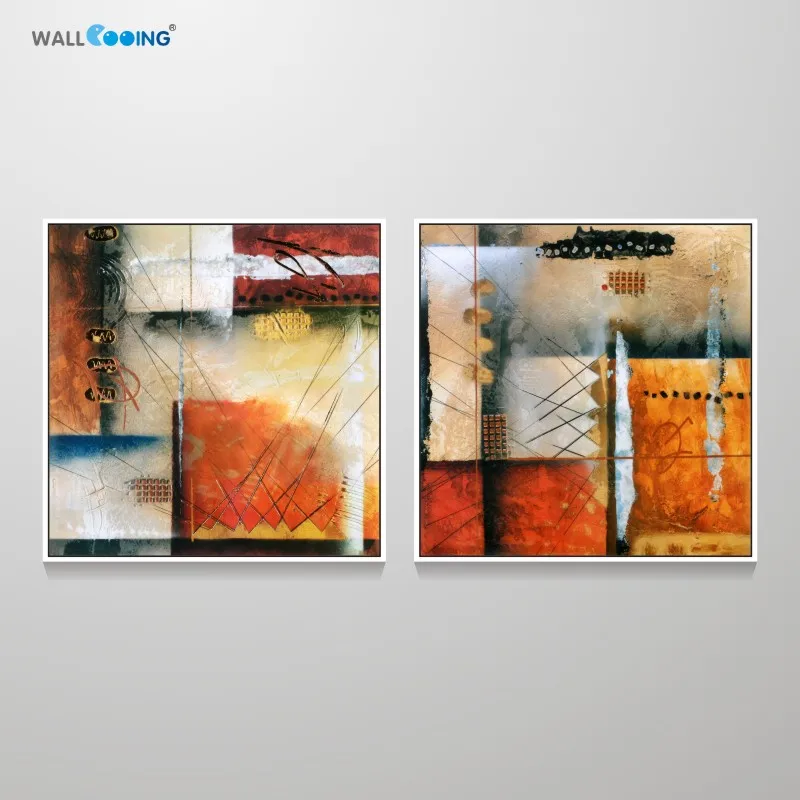 

2 Pcs/Set Artist Canvas Geometry Abstrato Quadro Painting Modular Pictures Retratos Da Parede Para Sala De Estar