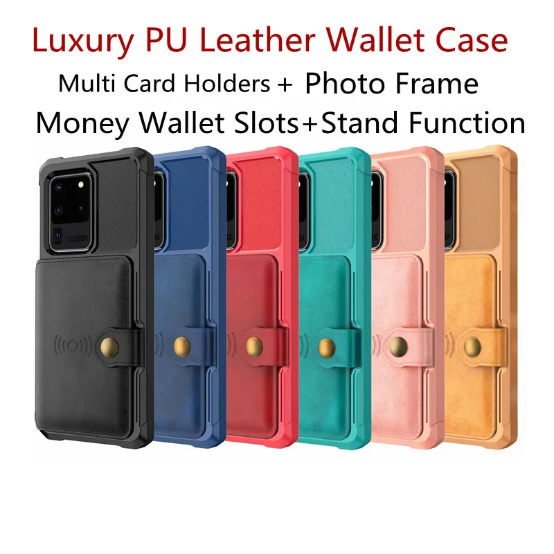 

Premium Leather Wallet Phone Case for Samsung Galaxy S20 S21 S22 Ultra S21 FE Note 20 Case Shockproof Cover with Card Cash Slots