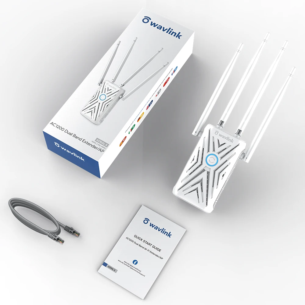 Wavlink AC 1200 двухдиапазонный Wi-Fi ретранслятор 2 4G \ 5G WiFi удлинитель 4 × 5 дБи антенны