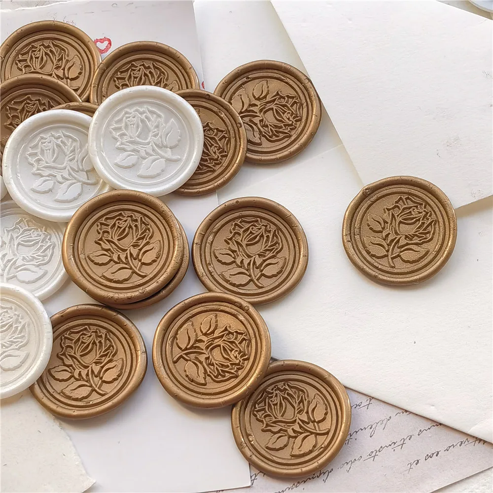 Самоклеящаяся восковая наклейка в виде розы цветок индивидуальный дизайн