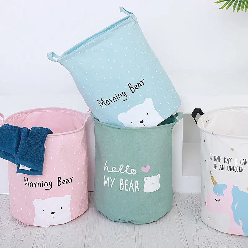 

Japan Style Cotton Folding Laundry Basket for Dirty Clothes Toys