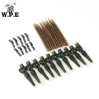 w p e 1set40pcs carp fishing tackle quick change swivels lead clips anti tangle sleeves protect tail rubber connector rigs