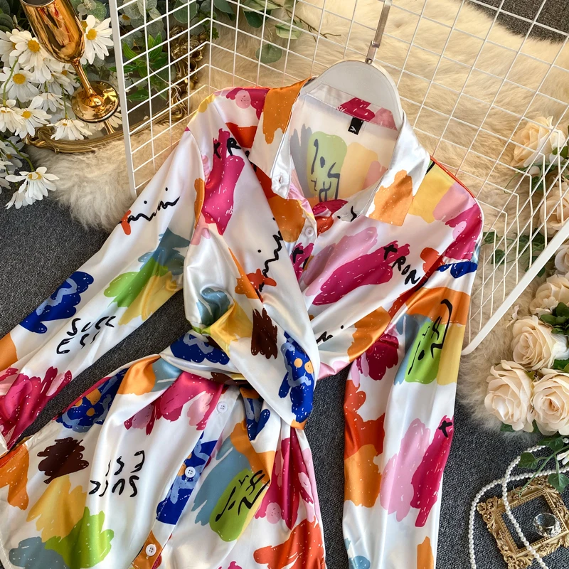 Женская тонкая Асимметричная атласная рубашка с высокой талией топы женская