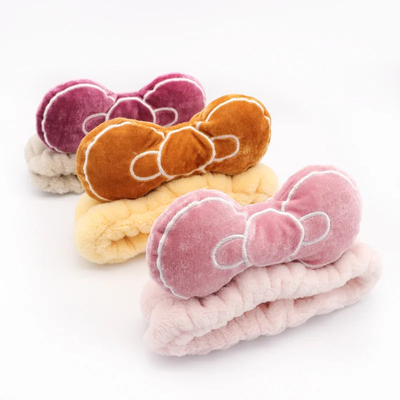 

2021 коралловые флисовые повязки на голову, мягкая Корона, бант, кошка, мультяшная повязка для волос, для мытья лица, косметика, аксессуары для ...