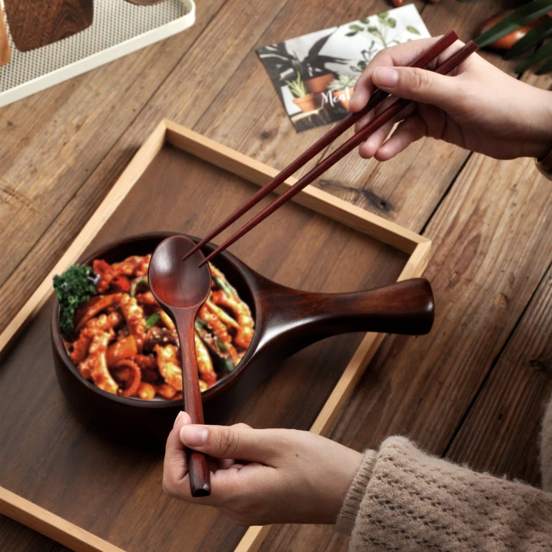 

Korean Beech Bowl Heighten Kimchi Bowl Vintage Wooden Fruit Salad Bowl Noodle Rice Handicraft Bowl Home Plate Dinnerware Decor