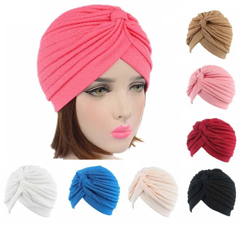 

Loss Hair Cover African Thread Thickened Elastic Indian Hat Chemotherapy Hijab Fashion For Ladies Bonnet Muslim Headscarf Cap