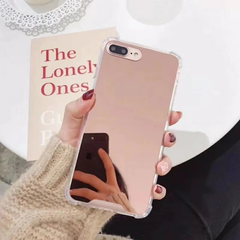 Missbuy Luxury Makeup Selfie Mirror Phone Cases For iPhone 8 case Soft TPU Back Cover 7 6 6s Plus X Xr Xs Max Coque |