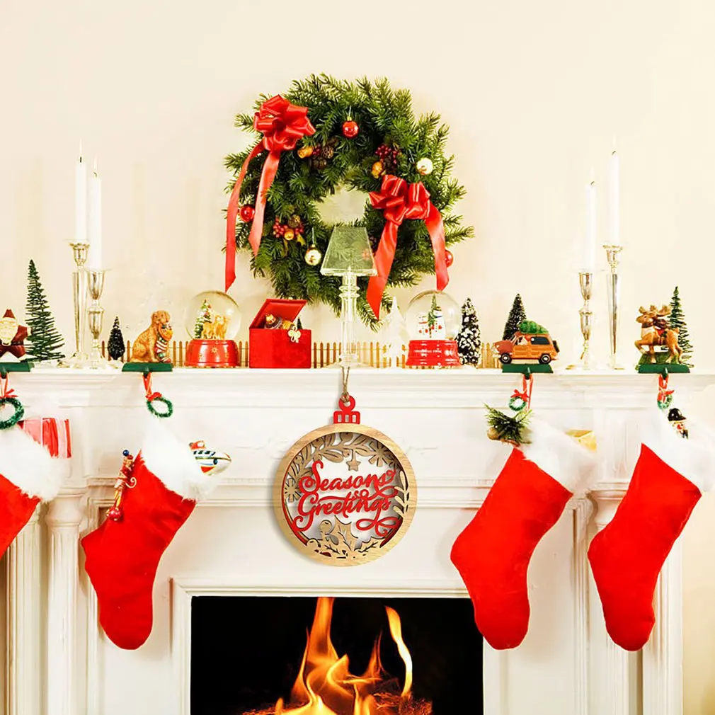 Деревянная 3D подвеска в форме лампы украшение для дома рождественской елки 2019 |