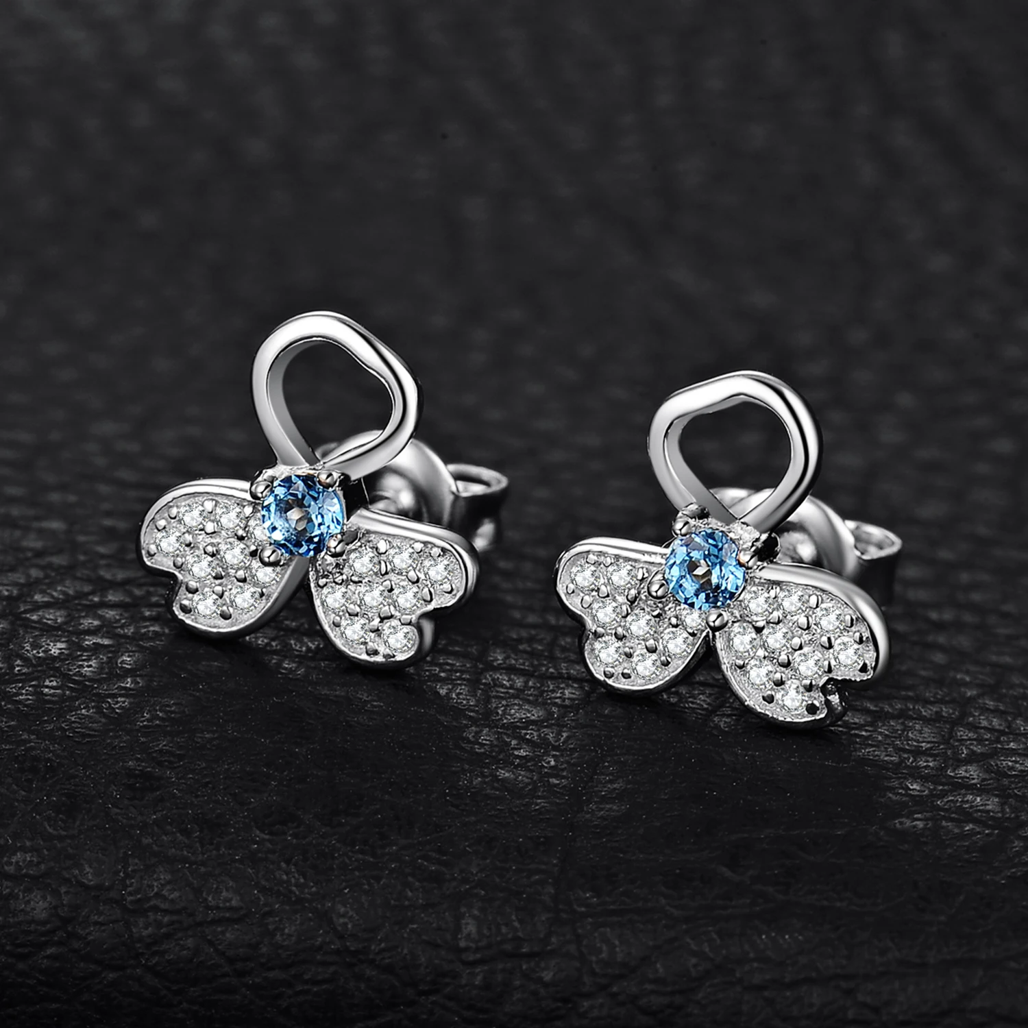Ювелирные изделия из настоящего лондонского голубого топаза серьги гвоздики 925