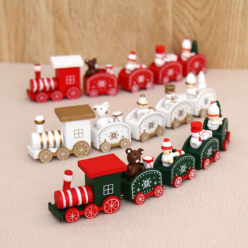 Деревянный Рождественский поезд украшение Рождественское для дома подарок