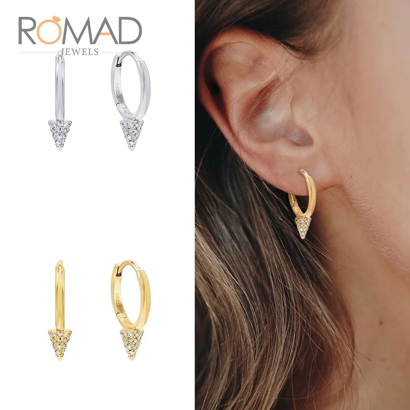 Женские серьги Romad модные в стиле панк с геометрическим цирконием 100%