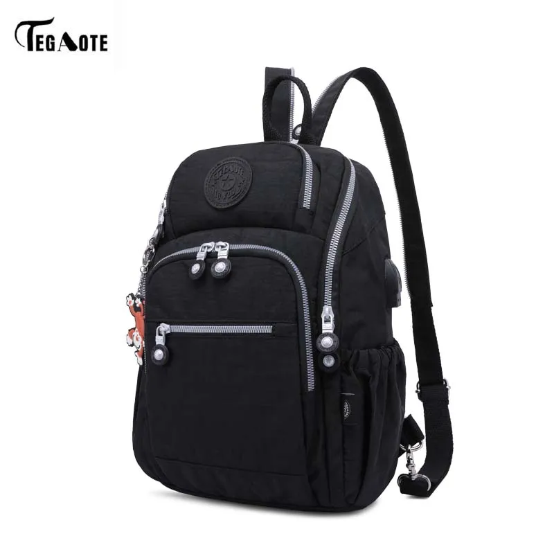 TEGAOTE Новые дизайнерские женские рюкзаки, сумки, модные мини-сумки с цепочкой обезьяны, школьная сумка из нейлона для девочек-подростков, женские сумки на плечо