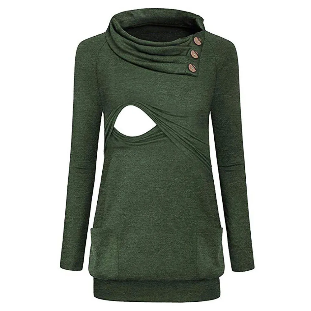 Женская блузка на пуговицах с длинным рукавом и воротником-хомутом для