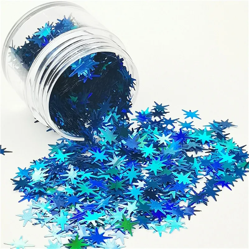 Ультратонкие блестки со звездами 10 мм из ПЭТ лазерные для ногтевого дизайна