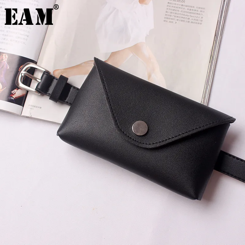 [EAM] Новинка 2021 года Сезон весна осень Модная разноцветная сумка из искусственной